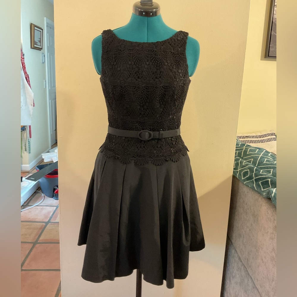 White House Black Market Black Lace Midi Dress
